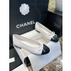 [팬더샵] 샤넬 CC로고 레더 배색 리본 발레리나 슈즈 3컬러 Chanel