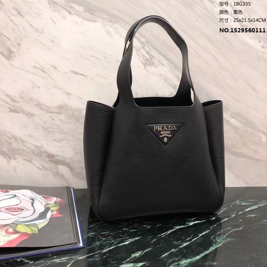 블랙프레임공장 프라다 가죽 토트백 1BG335 블랙 21.5cm 