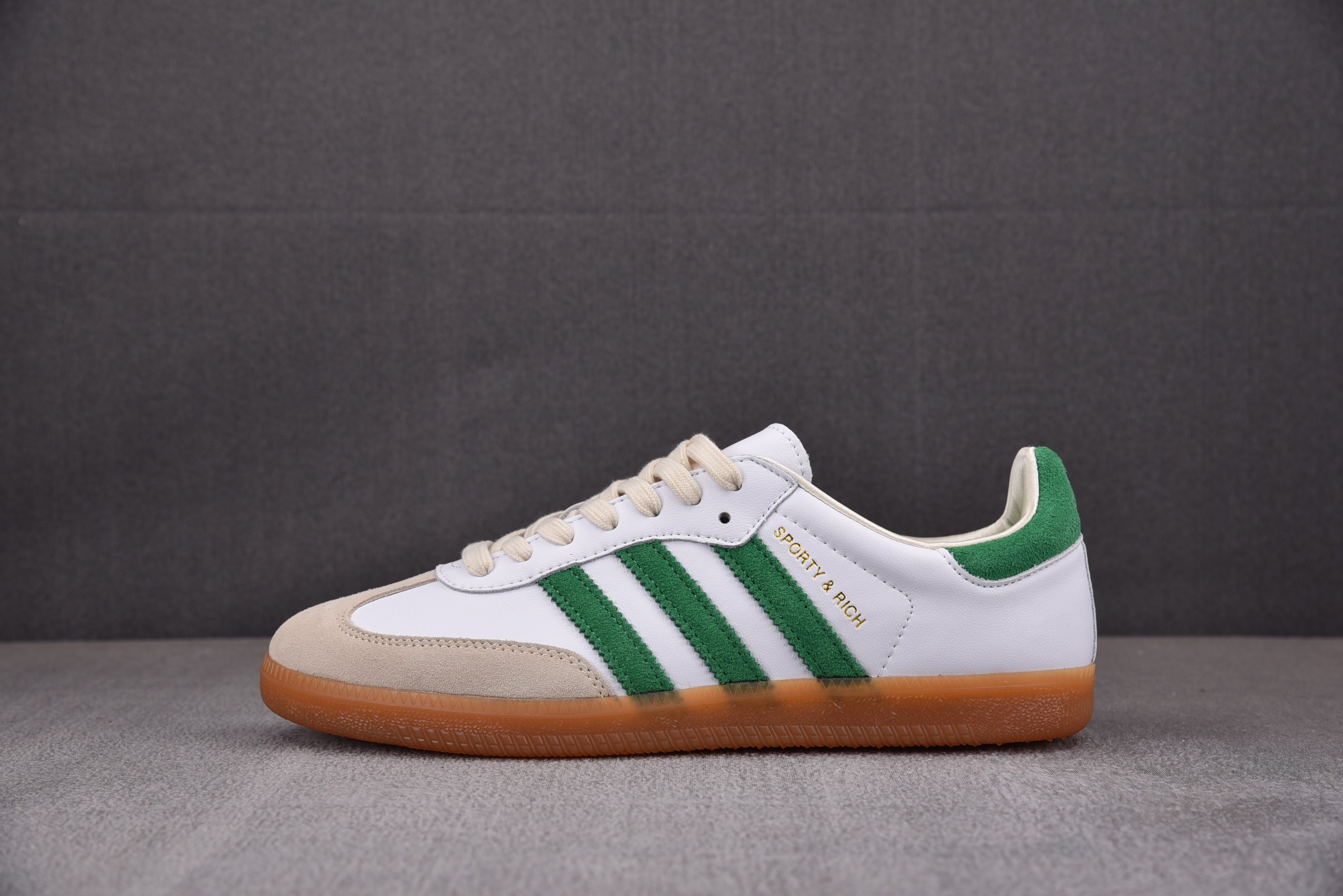 36-45【TC头层】SPORTY & RICH x Ad Samba OG 白绿 HQ6075 아디다스
