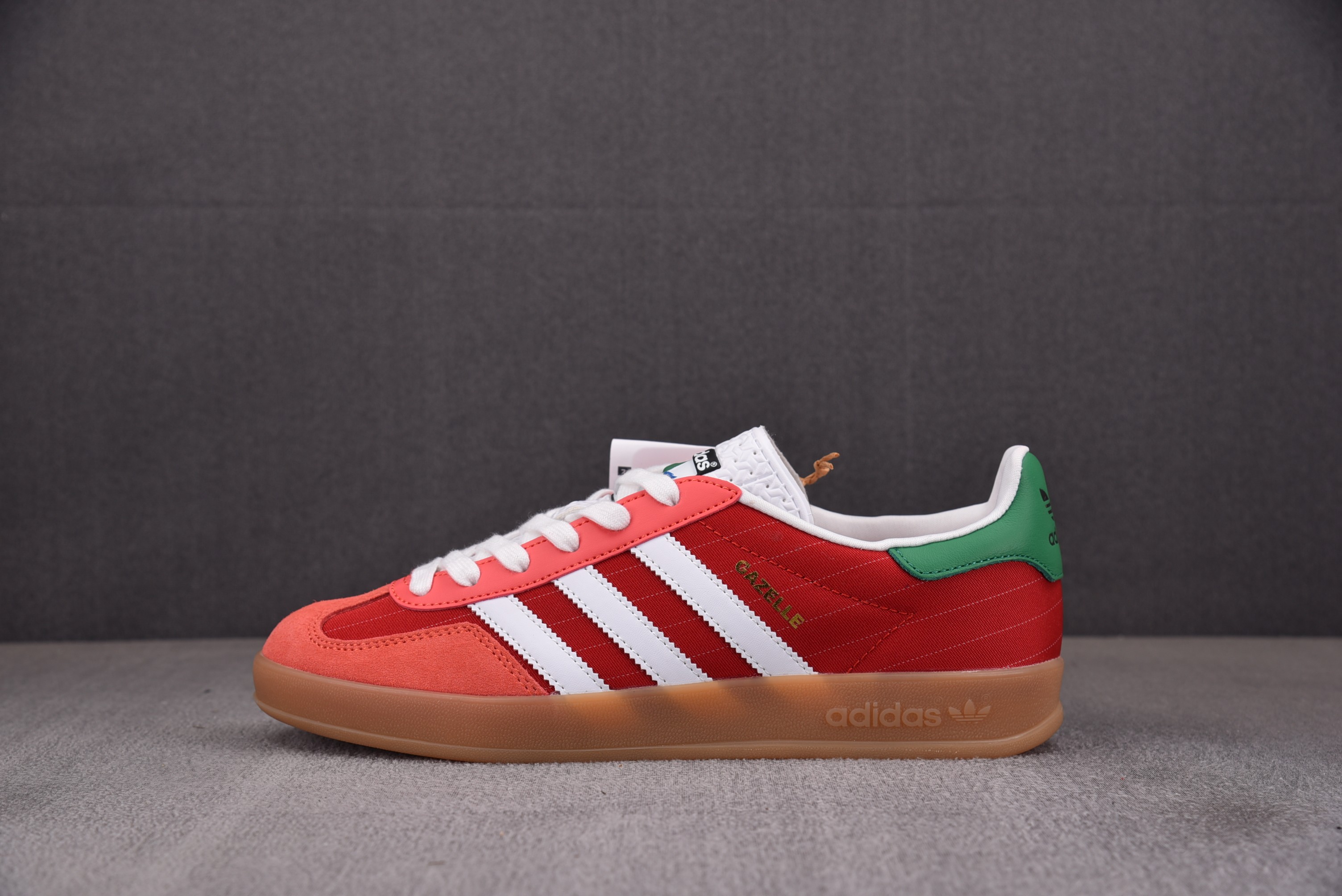 【TOP】AD Originals Gazelle Indoor 红白绿 IF9641 아디다스