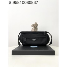 블랙프레임공장 프라다 리나일론 및 사피아노 가죽 바이커 백 2VH994 27*15.5*14cm 블랙