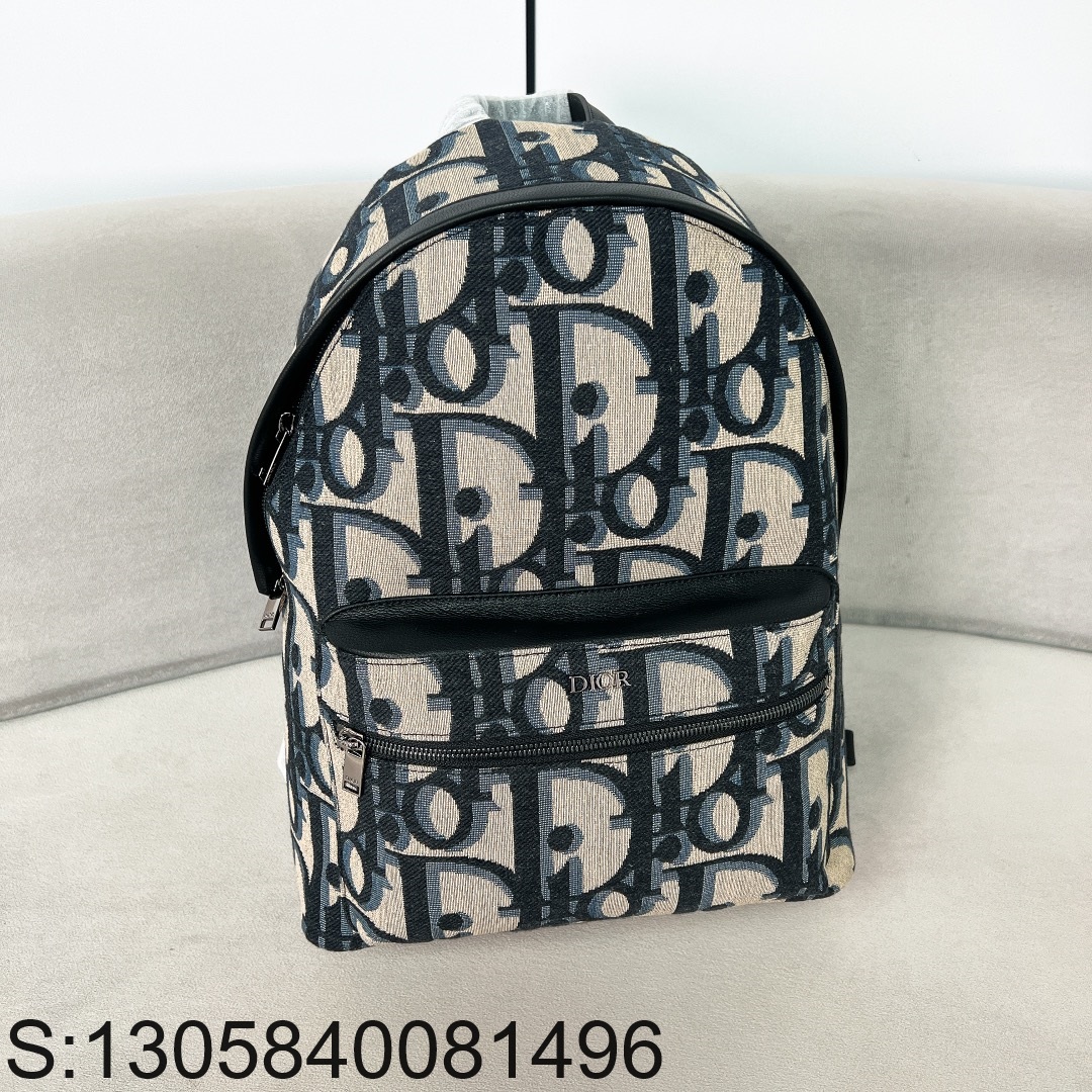 [JHL] 디올 맥시 오블리크 자카드 라이더 백팩 베이지 블랙 30*42*15cm 