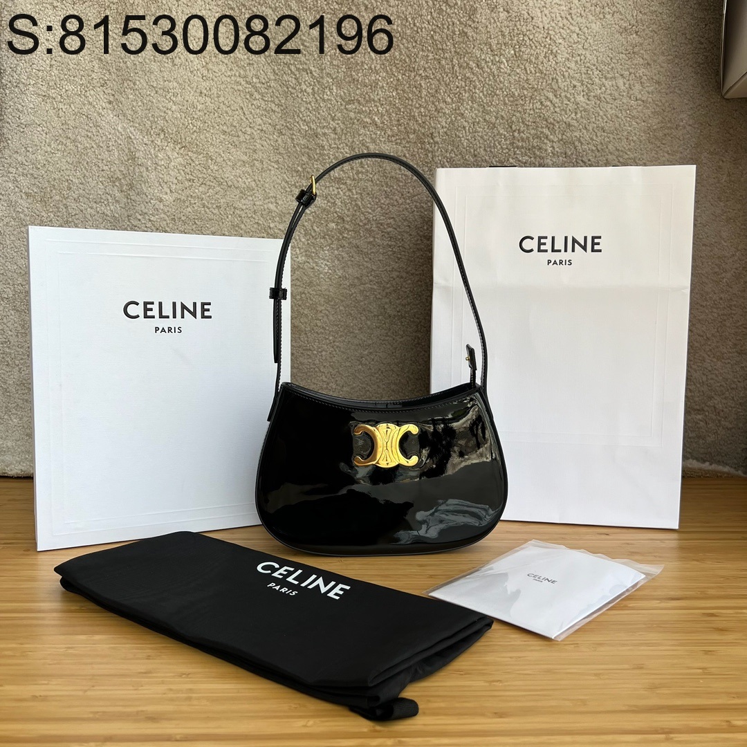 JXG 셀린느 에나멜 미디엄 틸리 백 23*13*4cm 115703 블랙 