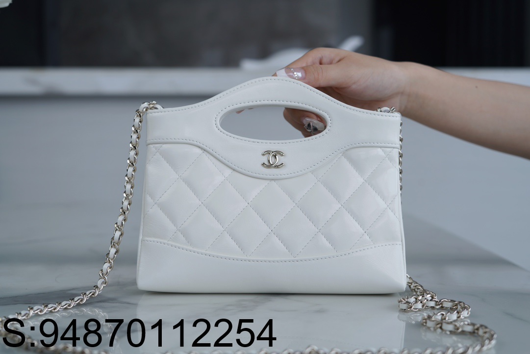 [JD] 샤넬 31 미니 쇼핑백 골드 메탈 24S 화이트 20.5*17.5*4cm 