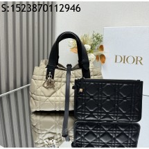 [JHL] 디올 스몰 뚜주흐 백 매크로까나쥬 카프스킨 로프 베이지 블랙 M2822 23*15*15cm 