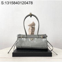 블랙프레임공장 프라다 보니 미디엄 가죽 핸드백 1BA426 32*15.5*12cm 그레이 
