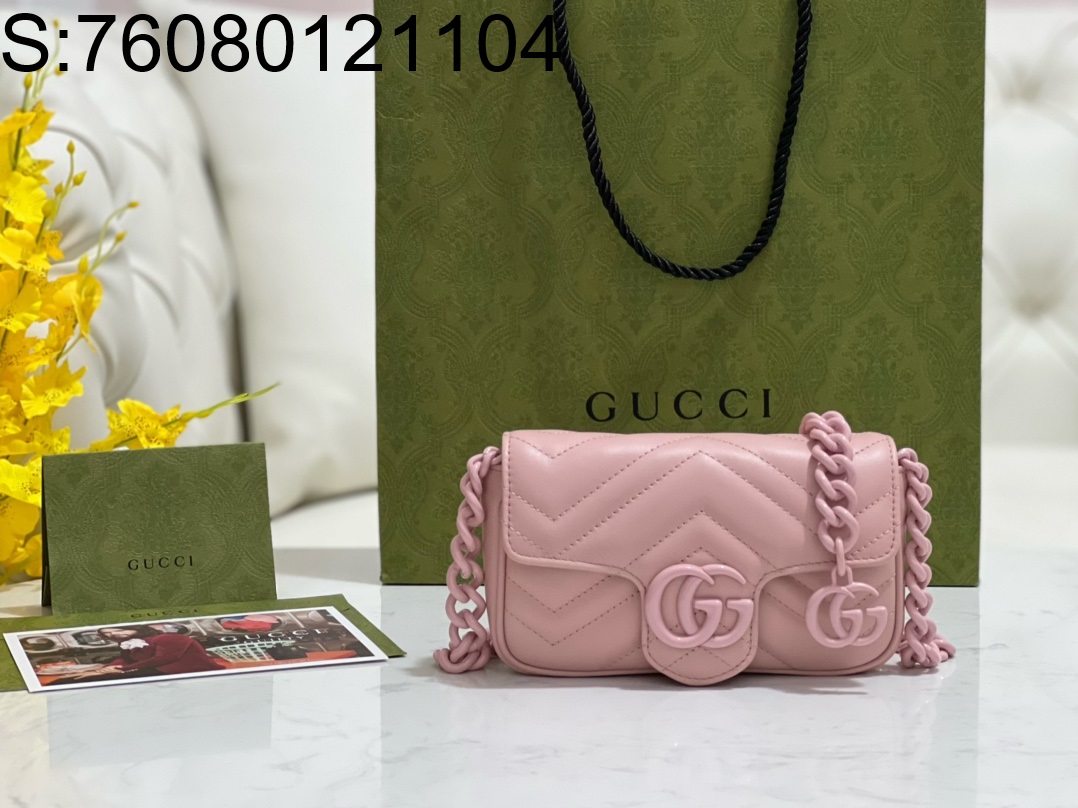 [JHL] 구찌 GG 마몽 벨트 백 699757 16.5*10*4.5cm 핑크 