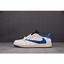 【DG】에어 조던 Fragment Design x Travis Scott Air Jordan 1 Low OG SP 2.0 화이트 블루 DM7866-104 나이키