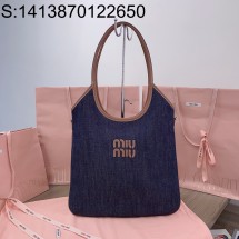 [JHL] 미우미우 아이비 데님 백 35*40cm 5BG231 네이비 