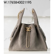 [JD] 샤넬 25C 스몰 핸드백  금장 스웨이드 골드 메탈 그레이 30*26*14cm 