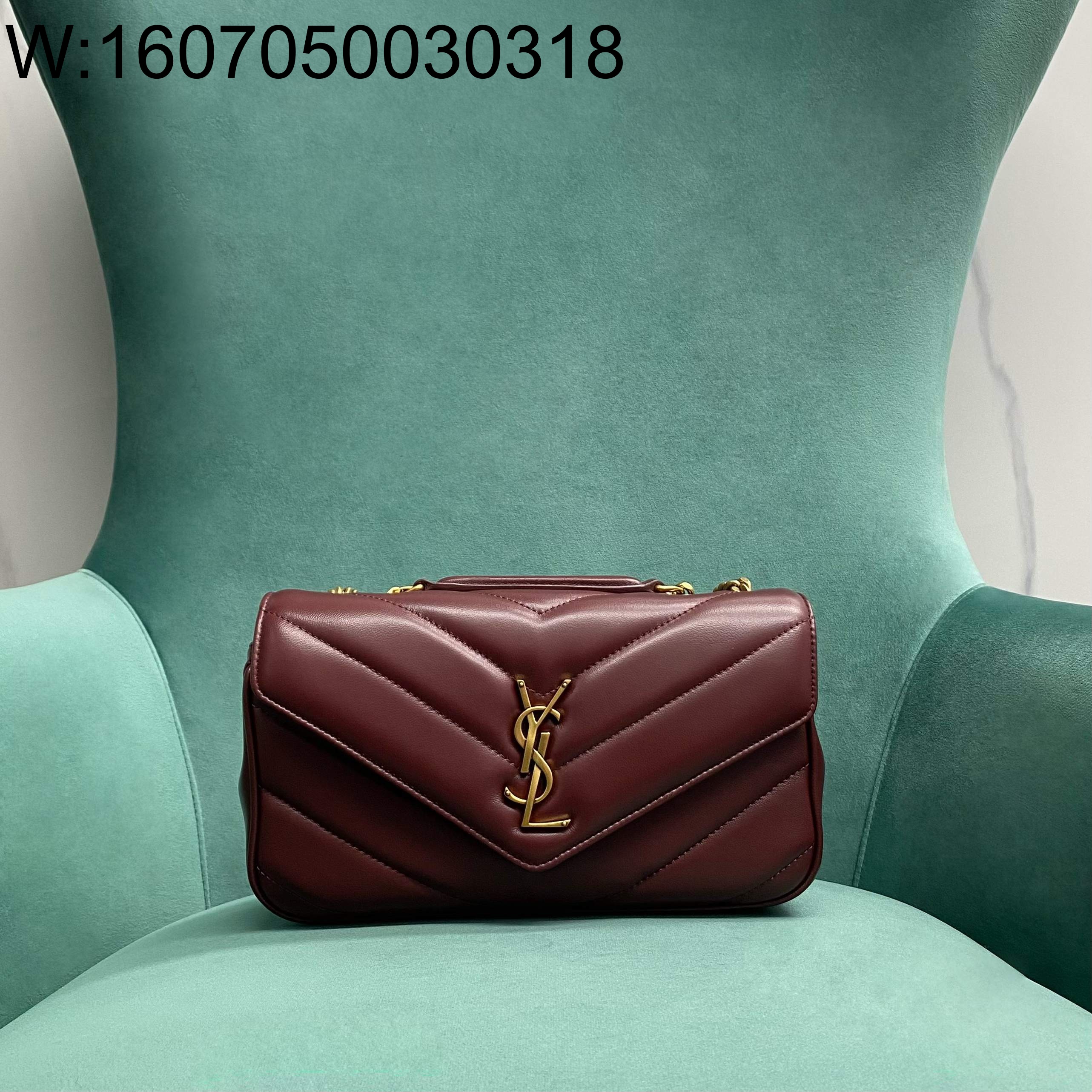 Pomegrante 생로랑 MATELASSE 램스킨 소재의 LOULOU 루루 스몰백 801437 24*14*6cm 와인