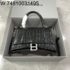[dxg] 발렌시아가 아워글래스 크로커다일 엠보싱 핸들백 악어무늬 블랙 23cm 빈티지 실버 장식 
