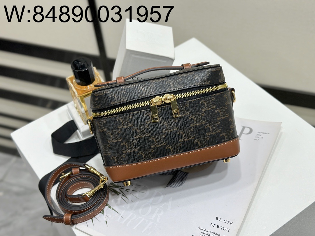 백경 셀린느 트리옹프 로고 베니티 백 18*12*18cm 119462 올 오버 로고 