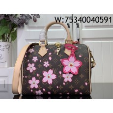 [88factory] 루이비통 LV X TM 스피디 반둘리에 사쿠라 M14174 19*15*25cm 브라운