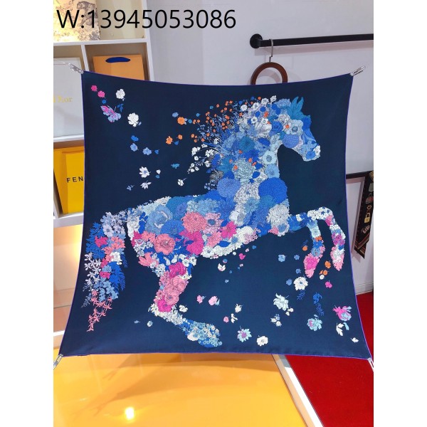 AGG 에르메스 꺄레 90 로브 레제르 스카프 ROBE LEGERE 90*90cm 네이비