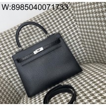 [장인의집,심안공장] 에르메스 켈리 25 은장 블랙 이음 epsom 도마뱀 가죽