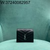 Pomegrante 생로랑 그랑 드 뿌드르 엠보스드 가죽 소재의 CASSANDRE SAINT LAURENT MATELASSÉ 카드 케이스 530841 11*3*8.5cm 블랙