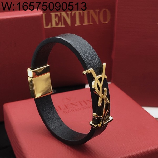 AGG 생로랑 YSL 로고 레더 ...