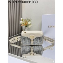 [JHL] 디올 CD 지퍼 숄더백 자카드 블루 라피아 20*13.5*5.5cm