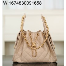 [JD] 샤넬 25 스몰 핸드백 그레인드 카프스킨 골드 메탈 베이지 30*26*14cm