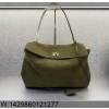 [dxg] 발렌시아가 로데오 핸드백 미디움 카키 35cm 스웨이드 실버 장식 