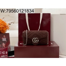 [JHL] 구찌 GG 마몽 미니 숄더백 스웨이드 브라운 841290 16.5*9.5*4.5cm