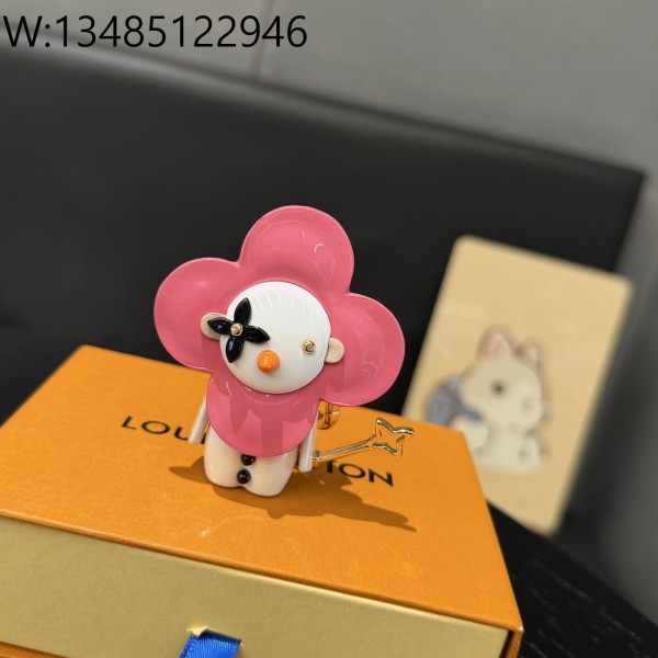 AGG 루이비통 비비엔 요술봉 키링 백참 핑크 화이트