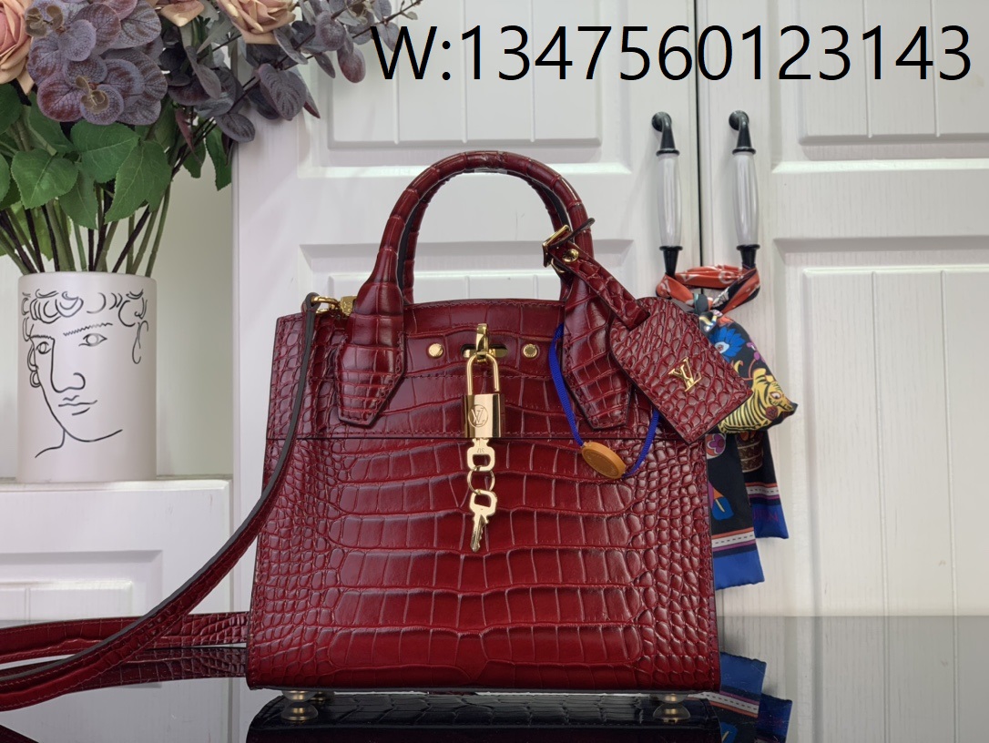 [88factory] 루이비통 LV 시티 스티머 미니백 M95846 21*20*11cm 레드 악어무늬