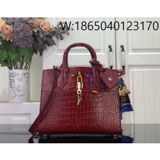 [88factory] 루이비통 LV 시티 스티머 MM백 M95846 27*23*13cm 레드 악어무늬