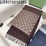AGG 구찌 GG로고 양색 스카프 다크 브라운 47*200cm 캐시미어 100%