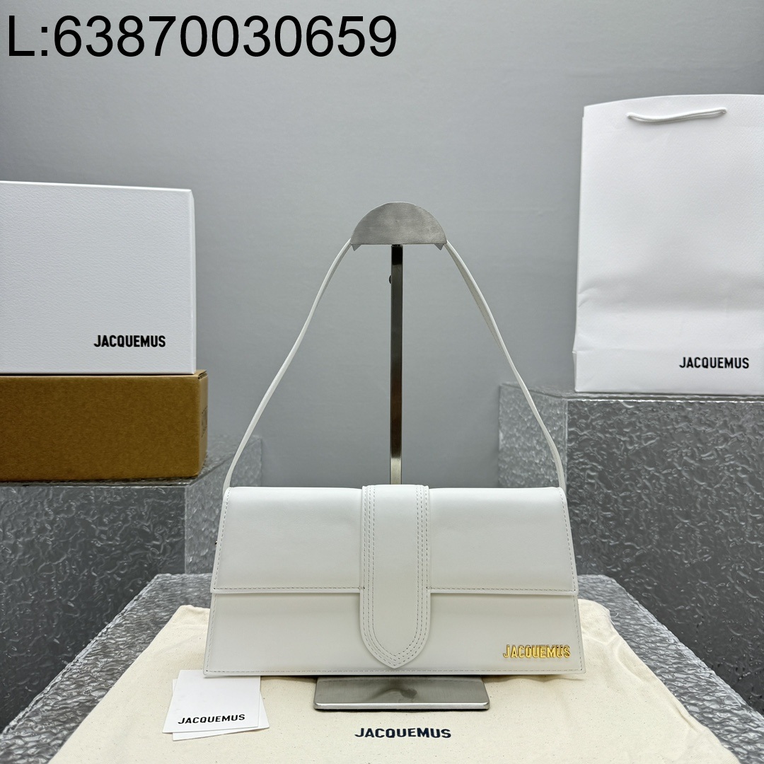 [카타공장, kata공장] 자크뮈스 르 밤비노 롱 플랩백 화이트 28*13.5*6cm 금장