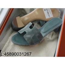 [AP공장] 에르메스 오아시스 샌들 뮬 슬리퍼 스웨이드 청색 오란 5cm