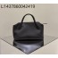 [켄달공장] 더 로우 TERRASSE BAULETTO 테라쎄 바울레토 더블핸들 레더 숄더백 블랙 25*15.5*17cm