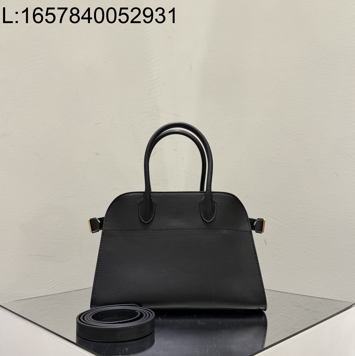 [켄달공장] 더 로우 마고 10 레더 백 블랙 골드 25.5*18*19cm