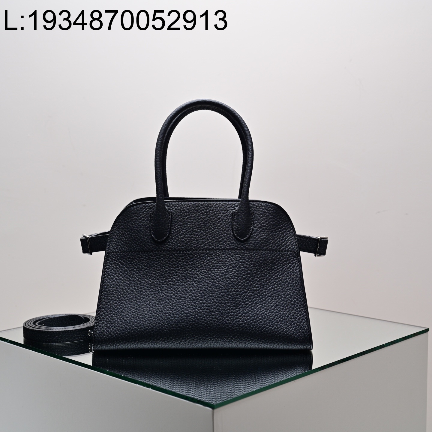 [켄달공장] 더 로우 마고 10 레더 백 블랙 실버 25.5*18*19cm 리치무늬 