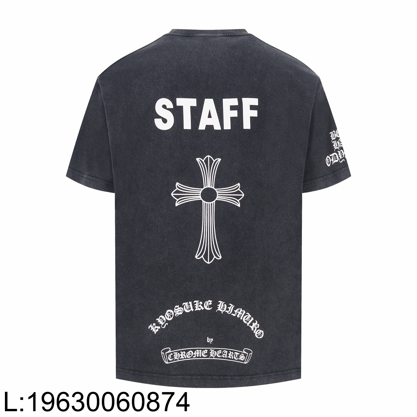 [잔디집2] 크롬하츠 STAFF 십자가 워싱 반팔티 차콜