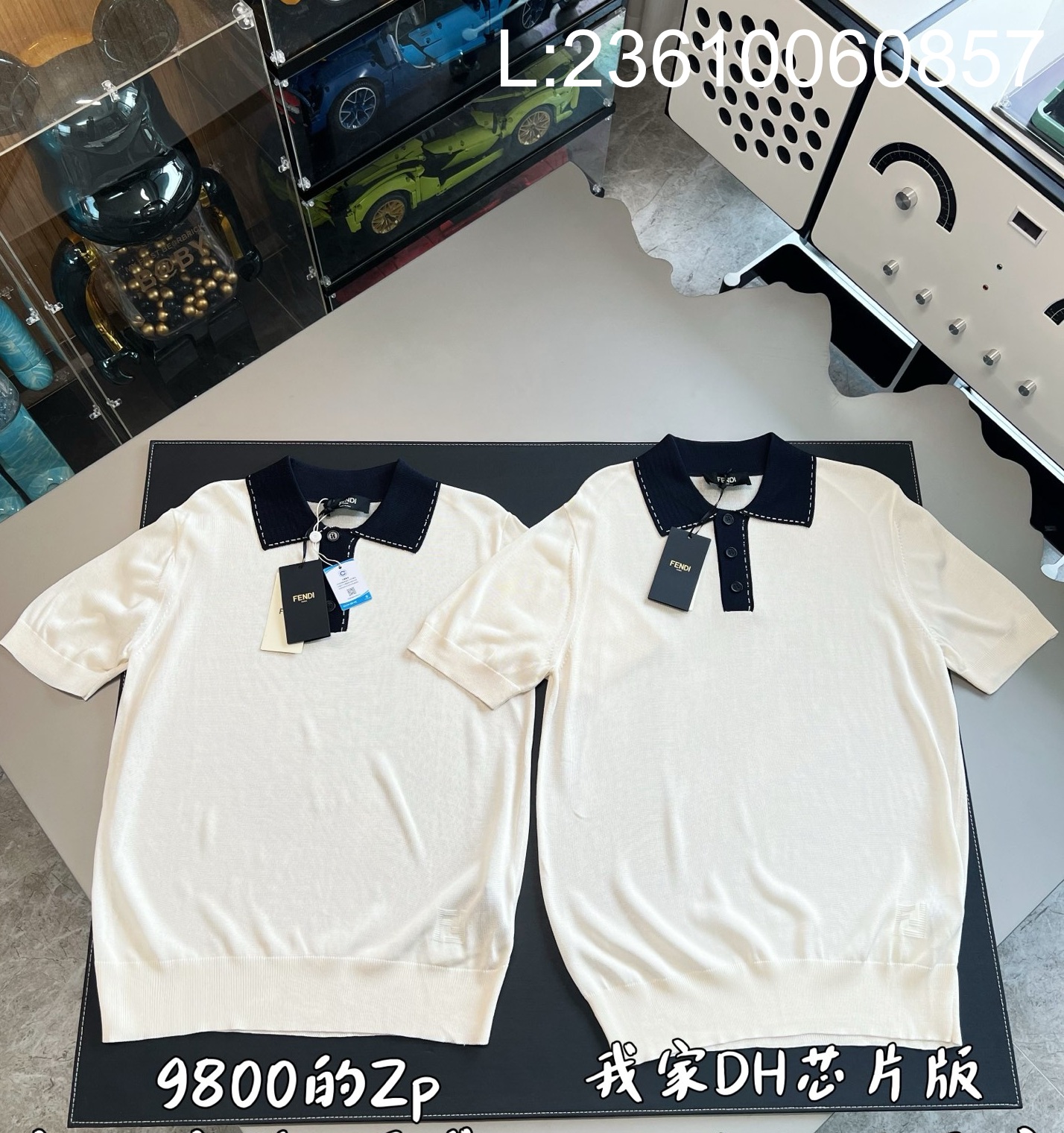 V공장 펜디 폴로 셔츠 화이트 칼라티 반팔티 FZC162B04VF1WOI