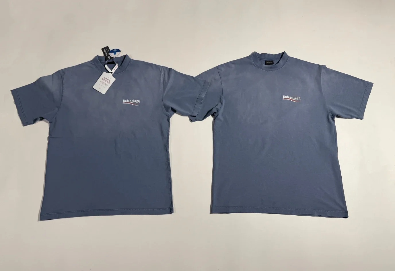 [꼬부기셀러] Balenciaga 발렌시아가 25SS 스모키 블루 가먼트다잉 반팔티