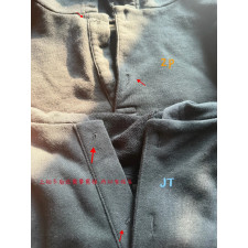 [닭다리 셀러] Balenciaga 발렌시아가 자수 후드 집업 워싱 블랙 오버사이즈
