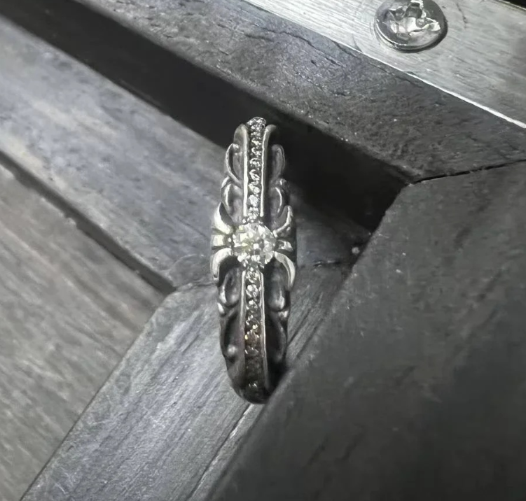 [auk 셀러] Chrome Hearts 크롬하츠 키퍼 모이사나이트 실버 반지