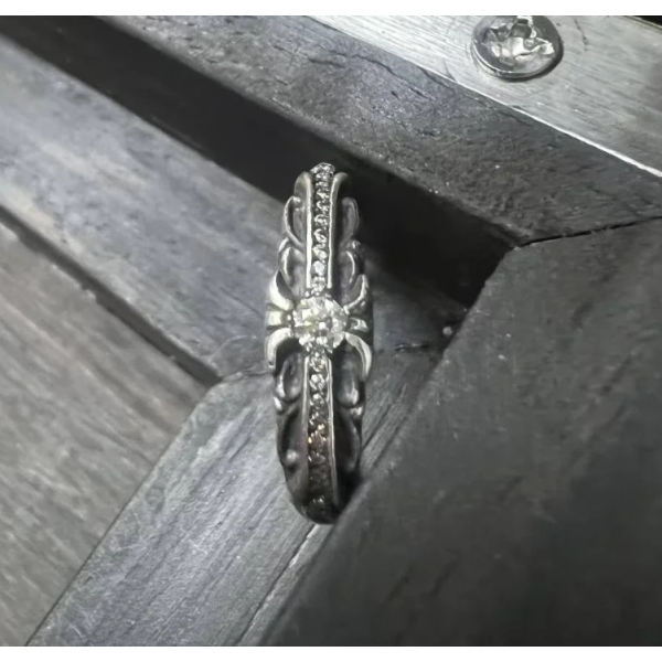 [auk 셀러] Chrome Hearts 크롬하츠 키퍼 모이사나이트 실버 반지