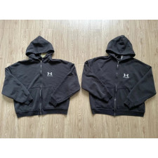[사탄셀러] Under Armour & Balenciaga 언더아머 & 발렌시아가 워싱 코튼 헤비웨이트 자수 집업 후디