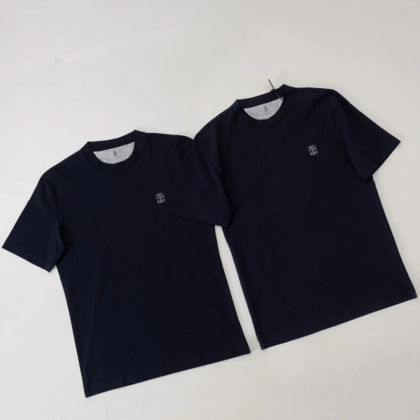 [콜라셀러] Brunello Cucinelli 브루넬로 쿠치넬리 실크광택 하이카운트 코튼 로고 반팔 티셔츠